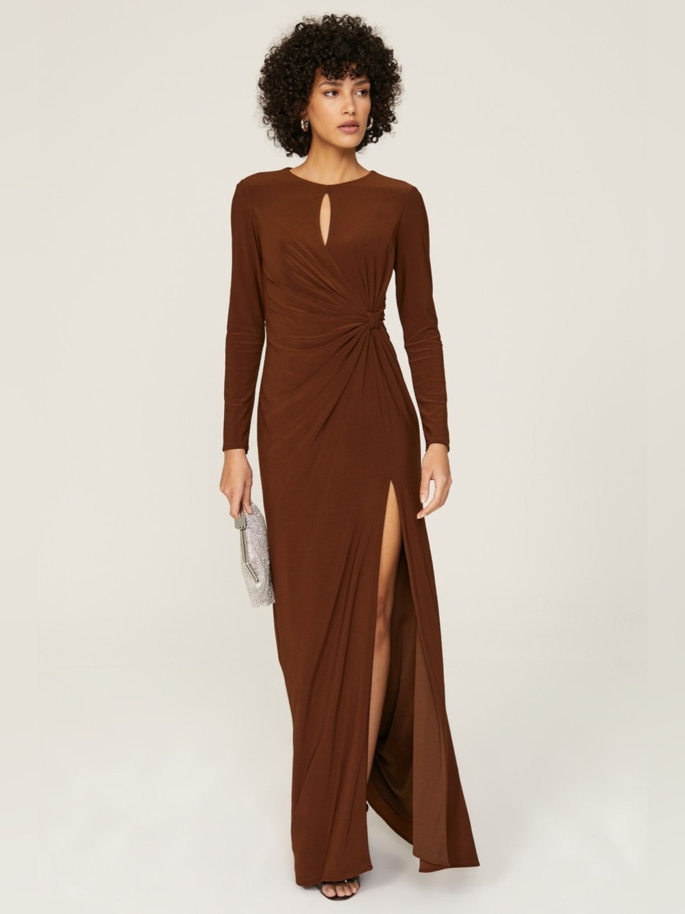 Ieena for Mac Duggal 55708 Chocolate Keyhole Gown 2 NWT Formal